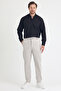 Men's Side Pockets, Elastic Waist, Lace-Up Belt, Relaxed Fit, Comfortable Cut Cool Fabric Trousers - 3