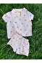 Heart Patterned Girl's Summer Suit 100% Cotton - 3