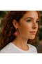 Decorated Engec Model Enamel Dangle Gold Pink Color Women's Earrings Lotus - 3