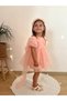 Baby Girl Powder Dress Short Sleeve Bow Birthday Party Wedding Special Occasion Tulle Lined Princess Par - 8