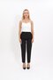 Pleated Classic Pipe Leg Trousers-Black - 5