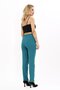Elastic Tight-Legged Trousers-Petrol - 2