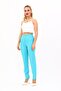 Elastic Tight-Legged Trousers-Turquoise - 4