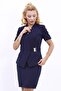 Navy Blue Short Sleeve Buckle Jacket - 5
