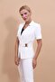 Ecru Color - Buckle and Short Sleeve Jacket - 2