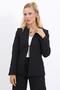 Oval Collar Classic Jacket with Side Pockets - Black - 1043100 - 2