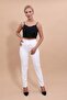 Elastic Waist Zippered Pipe Leg Trousers - Ecru - 2