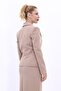 Plus Size - Collared Single Button Jacket-Stone - 3
