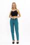 Elastic Tight-Legged Trousers-Petrol - 3
