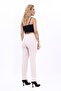 Elastic Tight-Legged Trousers-Beige - 5