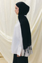 Tasseled 50% Cotton Brice Shawl - Black - 7