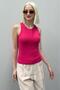 Fuchsia Basic Strap Women's Undershirt Sh253 - 2