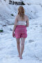 Cotton Beach Shorts with Pockets and Elastic Waistline Stripes - 4