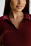 Women's Polo Neck Knitted T-Shirt - 3