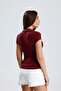 Women's Polo Neck Knitted T-Shirt - 8