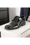 BOYS' LACE-UP BLACK PATENT LEATHER OFFICER-STYLE CLASSIC SHOES - 7