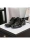 BOYS' LACE-UP BLACK PATENT LEATHER OFFICER-STYLE CLASSIC SHOES - 5
