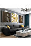 Amazing | Black&Gold Set Leaf Spider Web Combination | Framed Glass Table 3 Pieces Vertical
