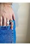 White Stone Ring Silver Size 8 - 2