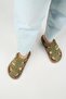Brancato Women's Genuine Leather Buckle Strap Sabo Khaki Slippers - 8