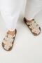 Brancato Women's Genuine Leather Buckle Banded Sabo Beige Slippers - 8
