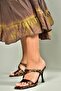 U590034404 Black/Leopard Fabric Heeled Women's Slippers - 4