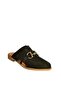 U944150403 Black Genuine Leather Closed Front Women's Slippers - 5