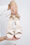 Women's Beige Cross Platform Evening Dress Shoes - 4