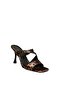 U590034404 Black/Leopard Fabric Heeled Women's Slippers - 8