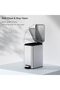 Small Bathroom Trash Can with Lid Soft Close, Step Pedal, 10 Liter / 2.6 Gallon Stainless Steel Bin