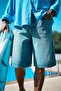 Men's Super Baggy Fit Bermuda Jean Shorts Blue - 2