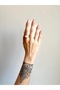 White Stone Ring Gold Size 8 - 2
