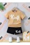 طقم صيفي للأطفال مطبوع من KING