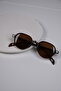 Unisex Women Men Uv400 Protect Round Bone Glass Change Sunglasses - 6