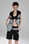 Women's Stripe Detailed and Denim Garnished Design Bermuda Shorts - 4