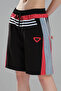 Women's Stripe Detailed and Denim Garnished Design Bermuda Shorts - 2