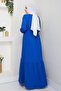Women's Tested Long Cobalt Blue Burumucu Dress - 4