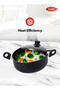 Pressed Aluminum Nonstick Casserole with Glass Lid and Induction Bottom, 28cm, Black - 3