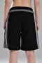 Women's Stripe Detailed and Denim Garnished Design Bermuda Shorts - 2