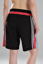 Women's Stripe Detailed and Denim Garnished Design Bermuda Shorts - 3