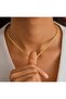 316 L Steel Elegant Stylish Gold Color Necklace Simple Knitted Model - 2