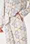 Women's 100% Cotton Woven Fabric Ecru Floral Patterned Shirt Collar Buttoned Pajama Set with Pockets - 8