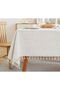 Linen Tassel Tablecloth Picnic Cover - 3