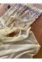 Yellow Multicolor Embroidered Vintage Lace and Stone Embroidered Cotton Shawl 1606094 - 3