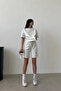 Plain Printed Round Neck T-Shirt Shorts Set - 2
