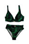 Women's Black Green Accessory Detailed Lined Plus Size Bikini Set Hzl25S-Lc25147 - 5