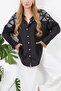 Women's Black Robe Foil Printed Oversized Shirt with Pocket Detail - 7