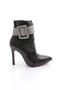 4258 Women's Pointed Toe Crystal Stone Belt Buckle Thin Heeled Boots