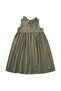 Baby Collar Embroidered Linen Dress 2-7 Years Khaki Green - 2