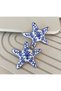 Blue White Ceramic Starfish Earrings(5X5Cm)
